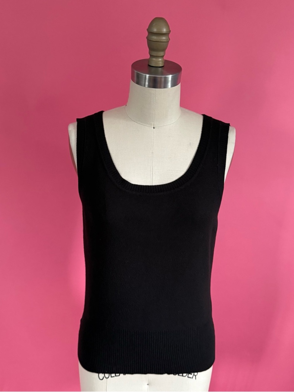 Vintage 90s Y2K Preppy Sweater Knit Scoop Neck Tank Top S